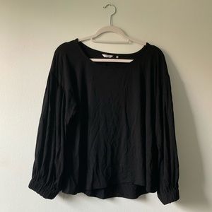 Kaktus blouse black with elastic sleeve
